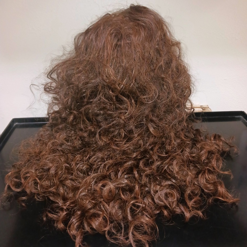 Long Curly Chocolate Brown Synthetic Lace Front Wig Voluminous Brunette Ringlets